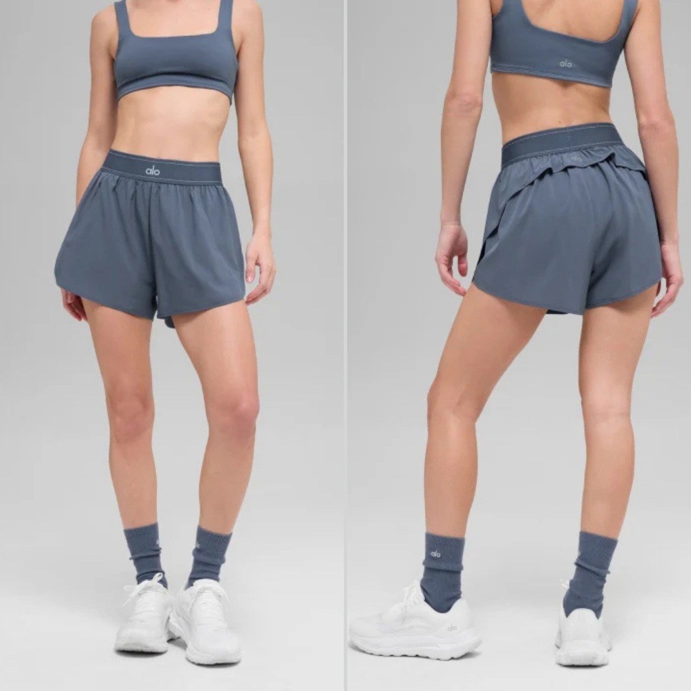 NWT Alo Yoga Match Point Short Size M Bluestone Blue Running Athletic W6334R